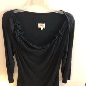 Anthropologie Deletta Black Scoop 3/4” Sleeve